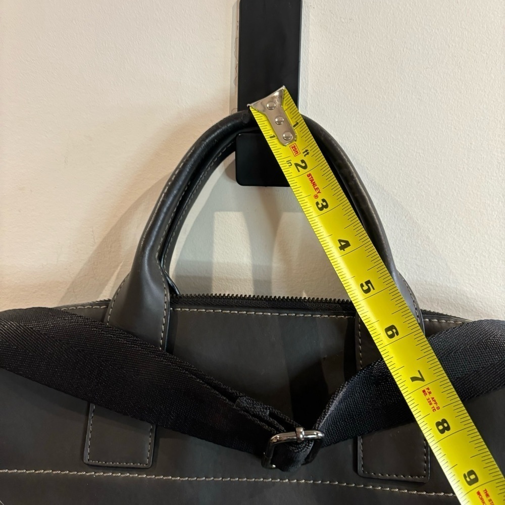 DANIER Canvas and Leather Multiple Pockets Shoulder Strap Laptop Messenger Bag - Picture 5 of 12